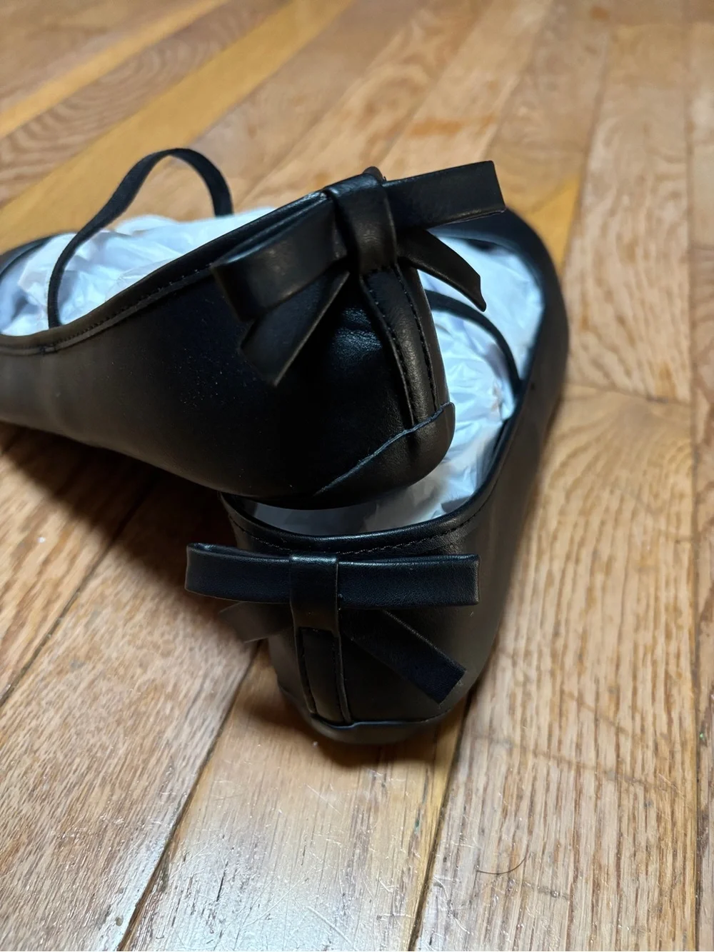 NEW Wonder Nation Girls Size 4 Black Mary Jane Flats Memory Foam Insoles